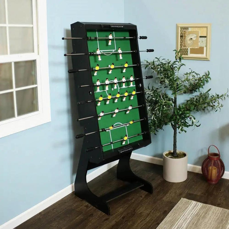 Black Foldable Space Saving 48-in. Foosball Table w/ Score Counters and 2 Balls by HomePacific