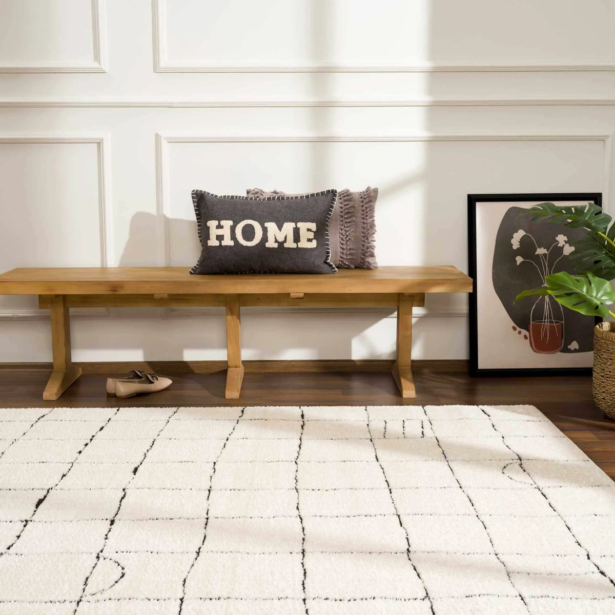 Keanu Black & White Area Rug - Clearance, installed in a room 2
