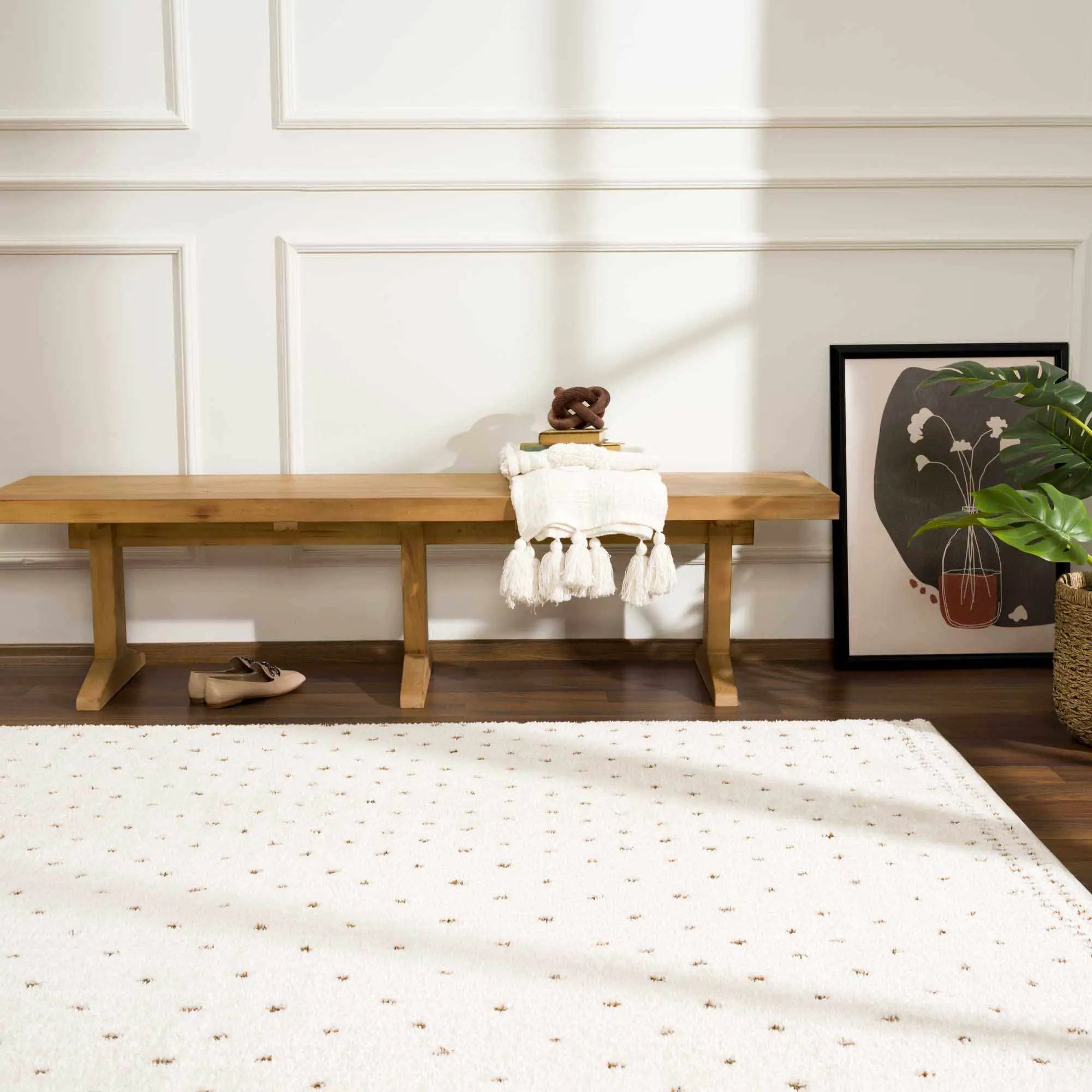 Julie Ivory & Brown Area Rug by Boutique Rugs