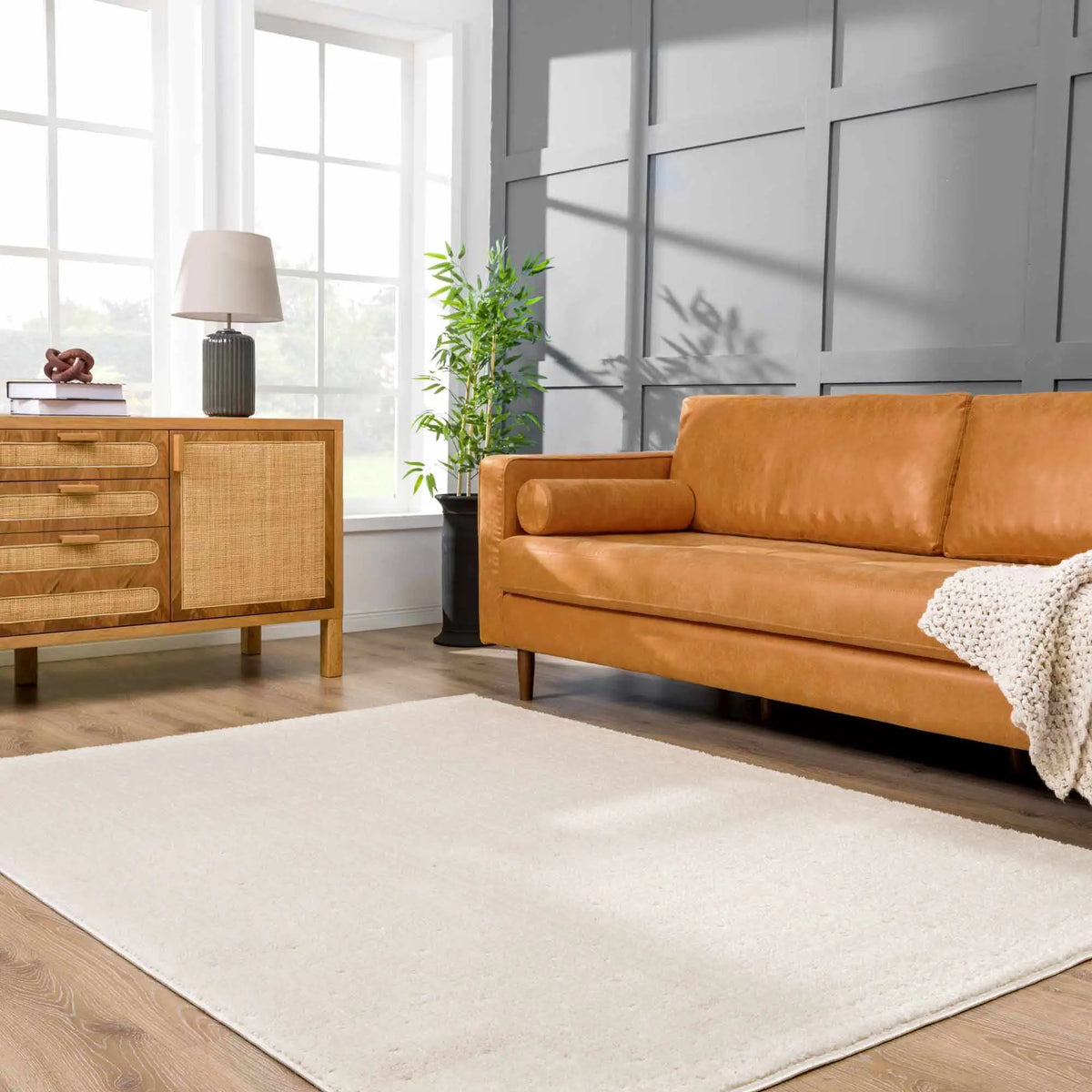 Julie Ivory Area Rug, installed in a room 3