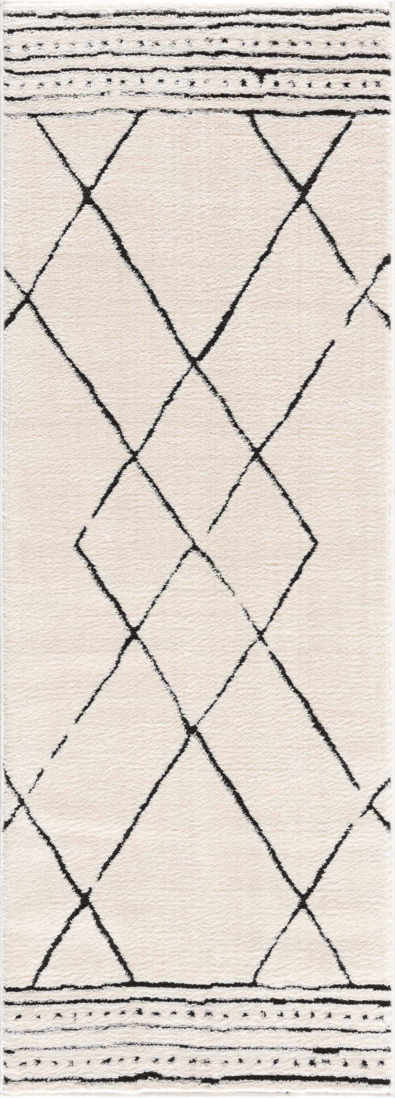 Keone Black & White Thick Rug by Boutique Rugs