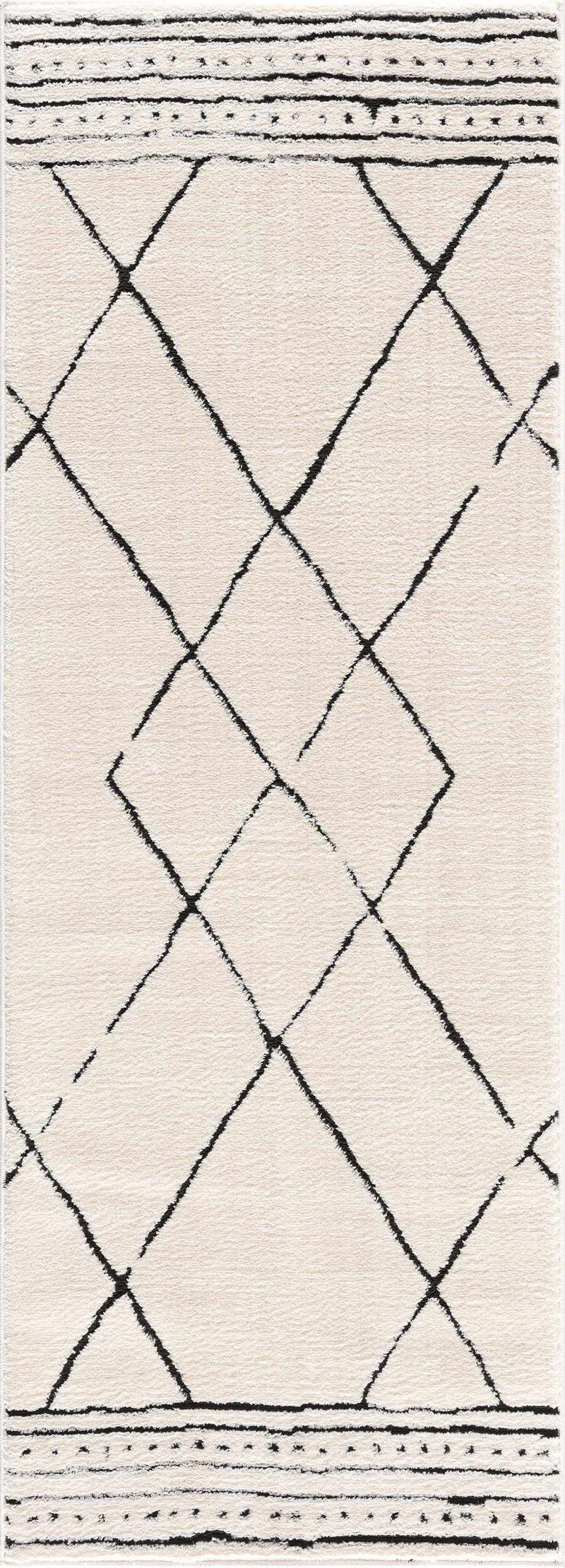 Keone Black & White Thick Rug by Boutique Rugs
