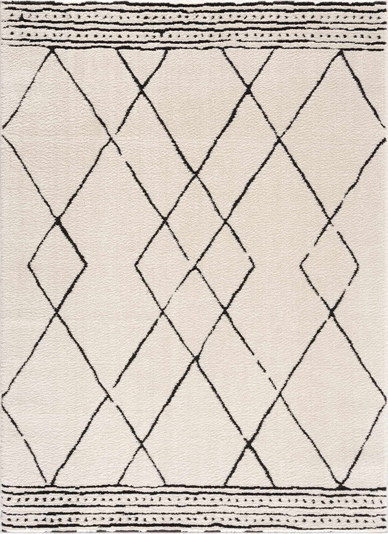 Keone Black & White Thick Rug by Boutique Rugs