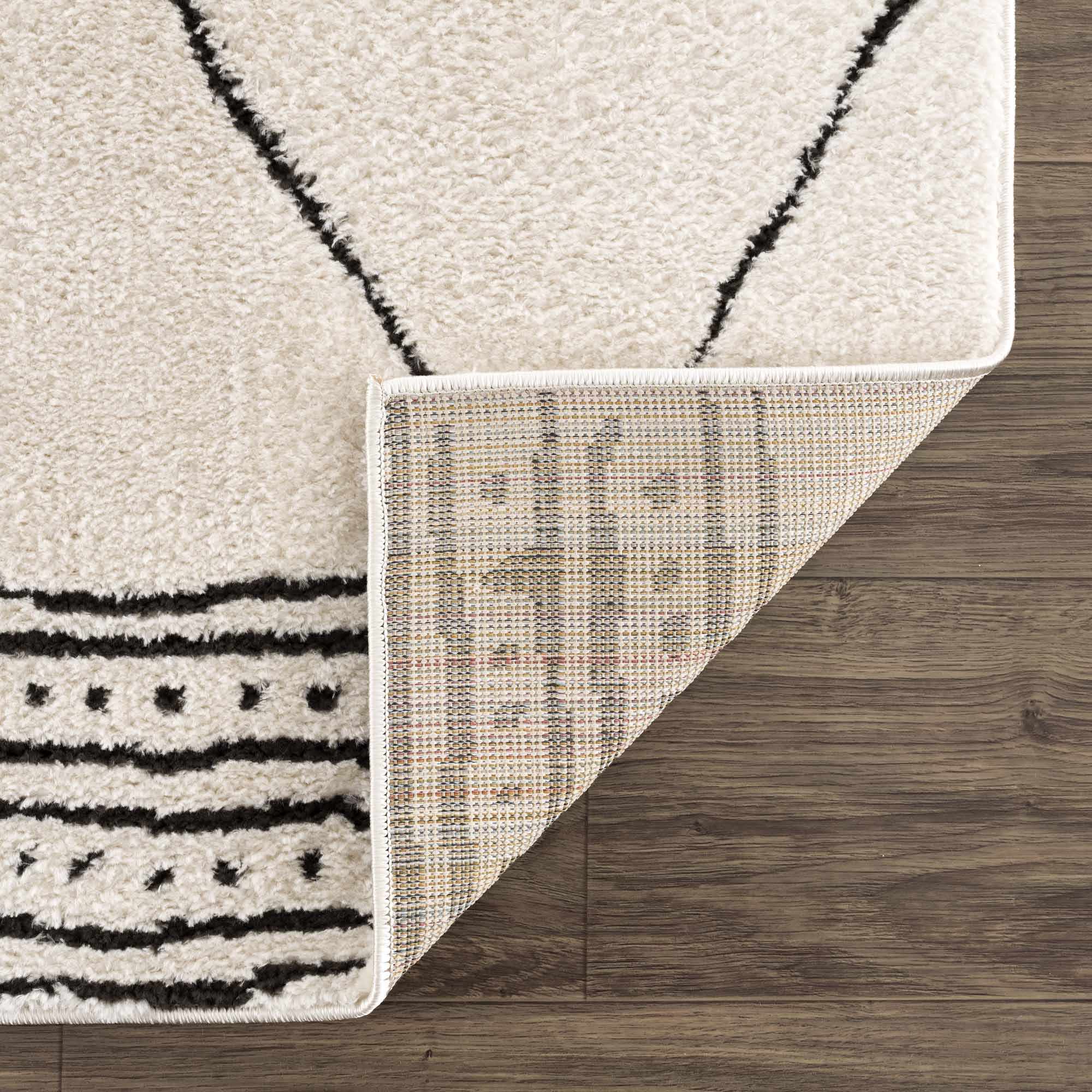 Keone Black & White Thick Rug by Boutique Rugs