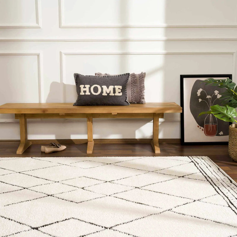 Keone Black & White Thick Rug by Boutique Rugs
