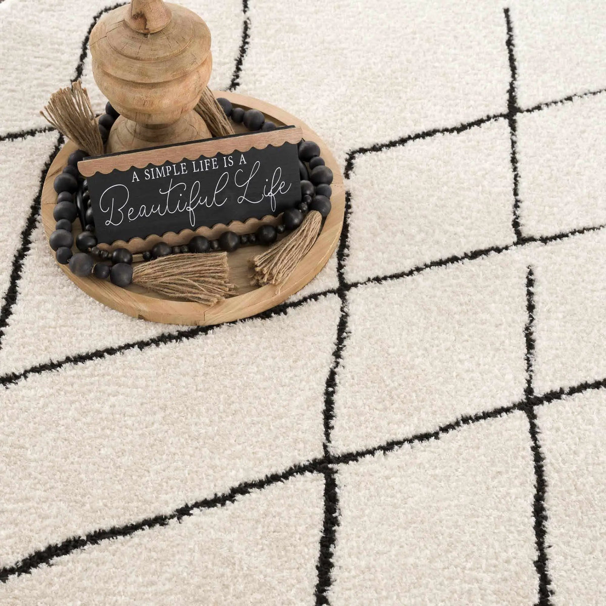 Keone Black & White Thick Rug, photo 14 of 18