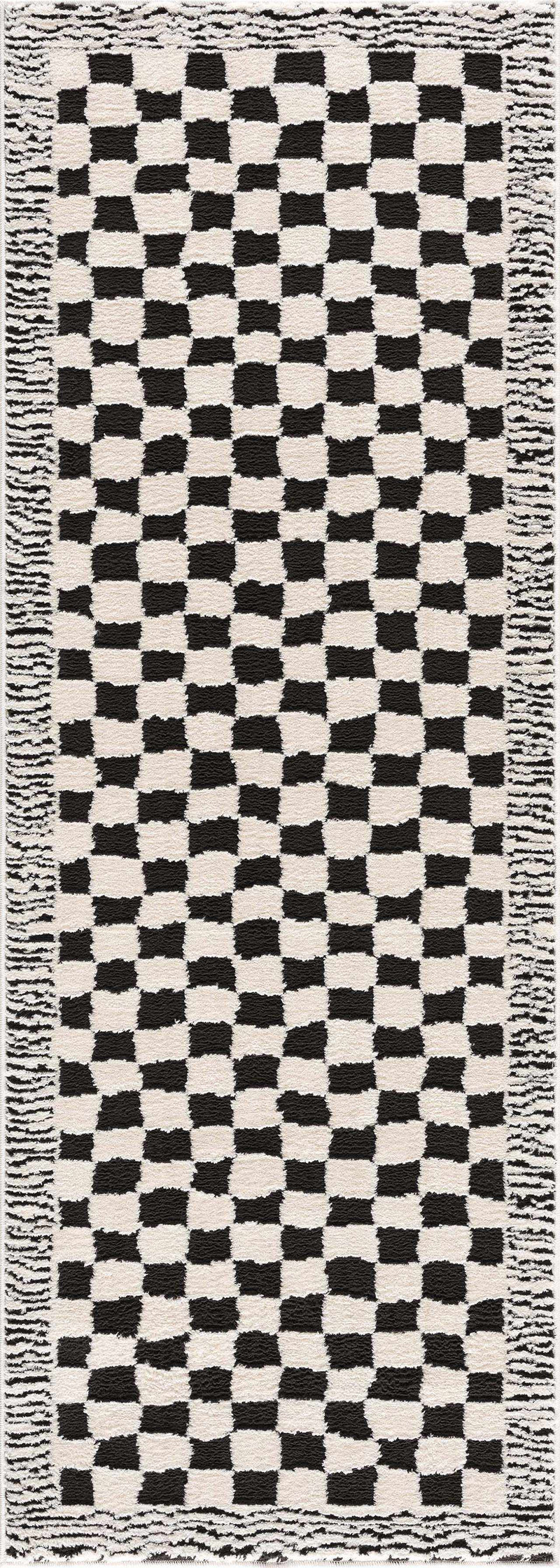 Leryn Black & White Checkered Area Rug by Hauteloom