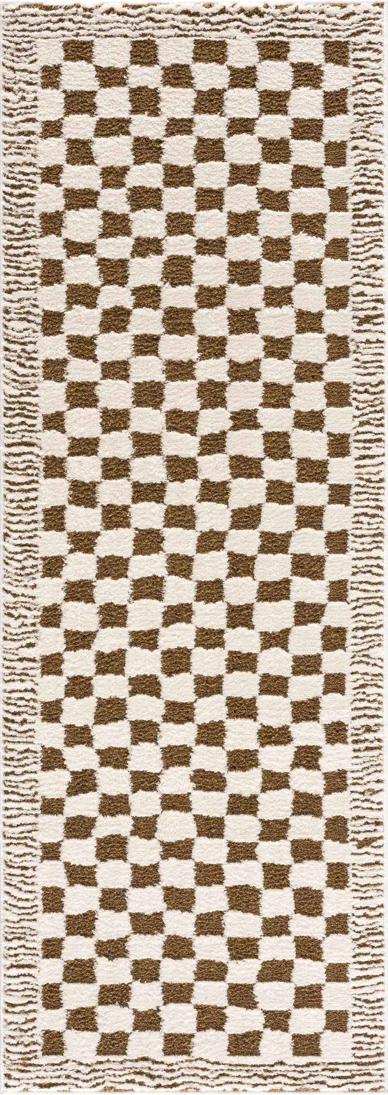 Leryn Brown & White Checkered Area Rug by Hauteloom