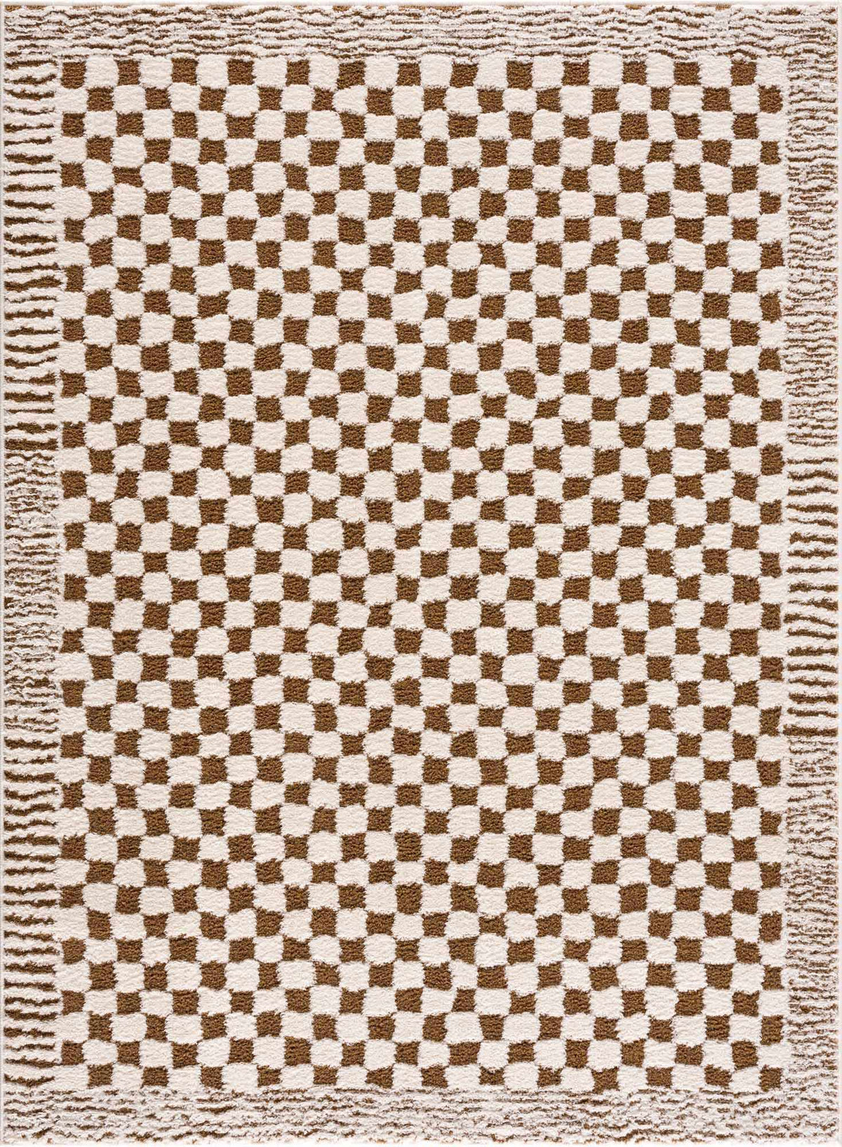 Leryn Brown & White Checkered Area Rug, photo 3 of 17