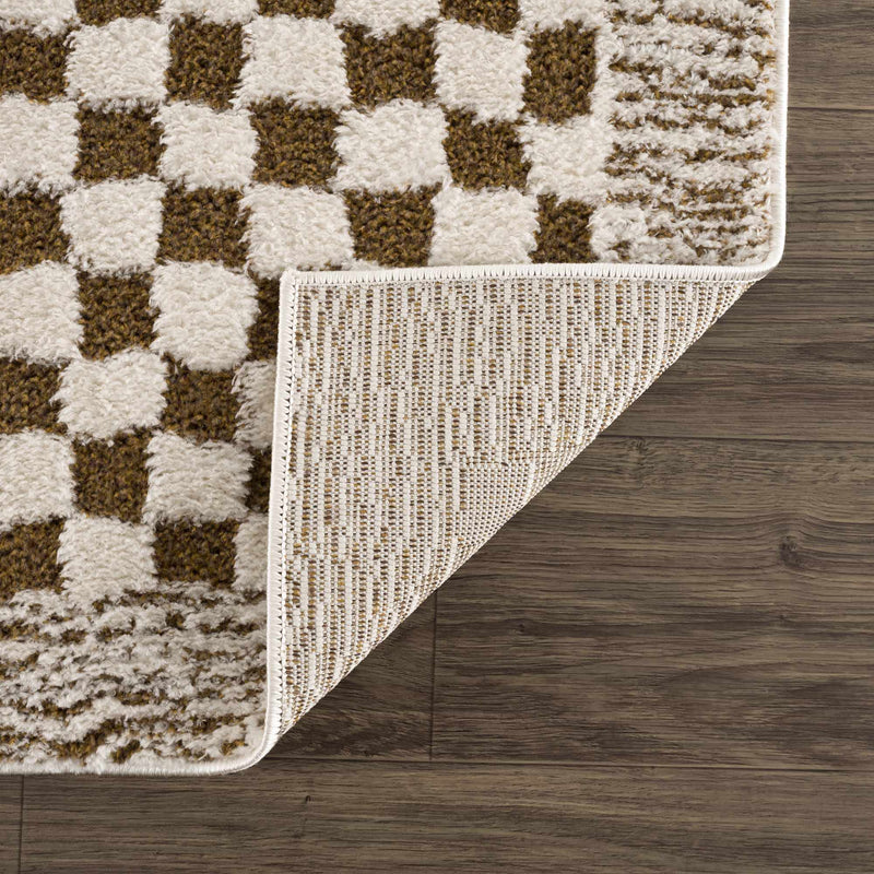 Leryn Brown & White Checkered Area Rug by Hauteloom