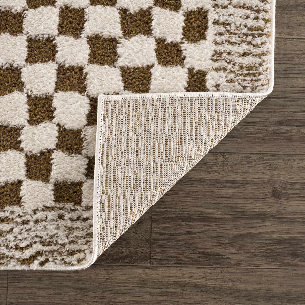Leryn Brown & White Checkered Area Rug, photo 5 of 17