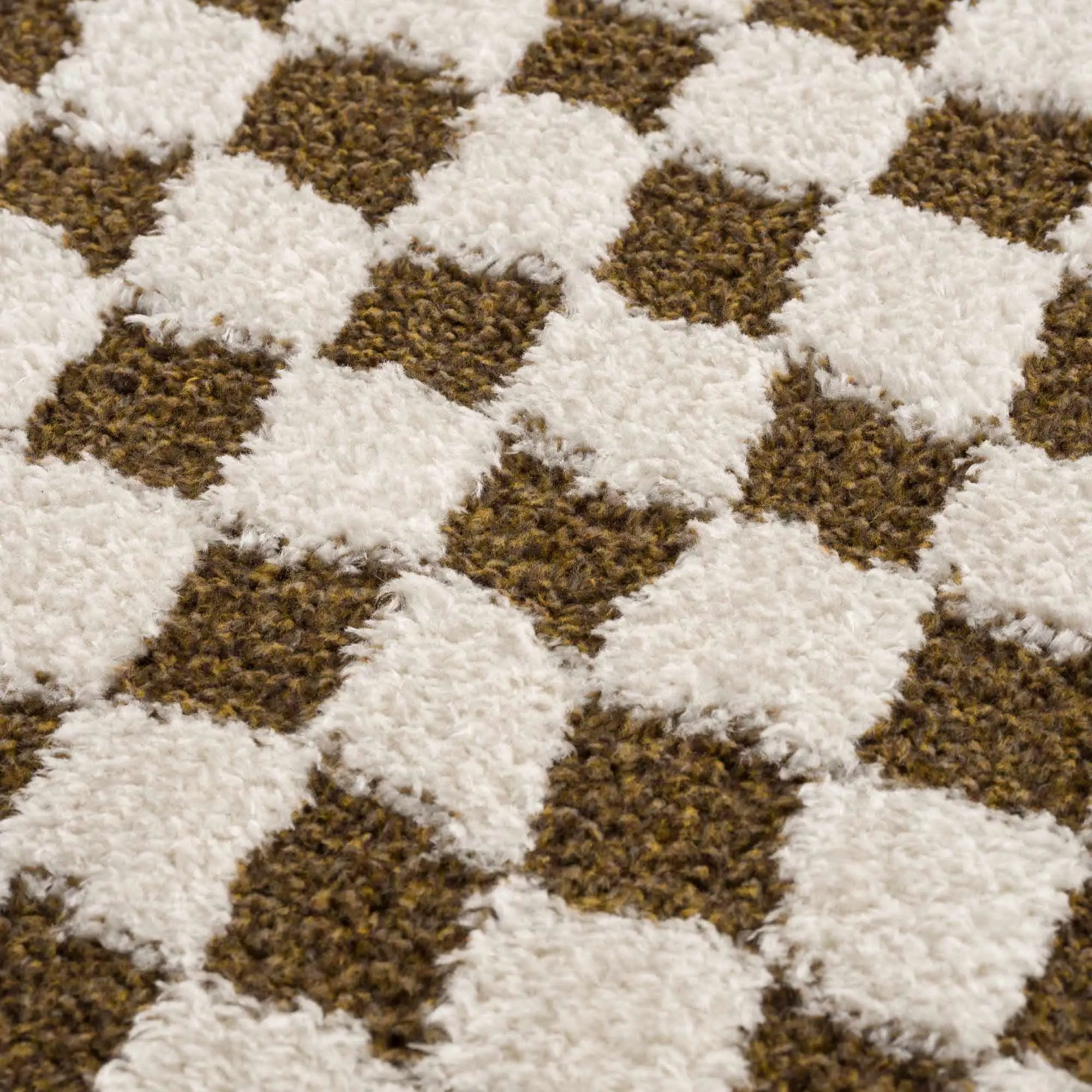 Leryn Brown & White Checkered Area Rug by Hauteloom
