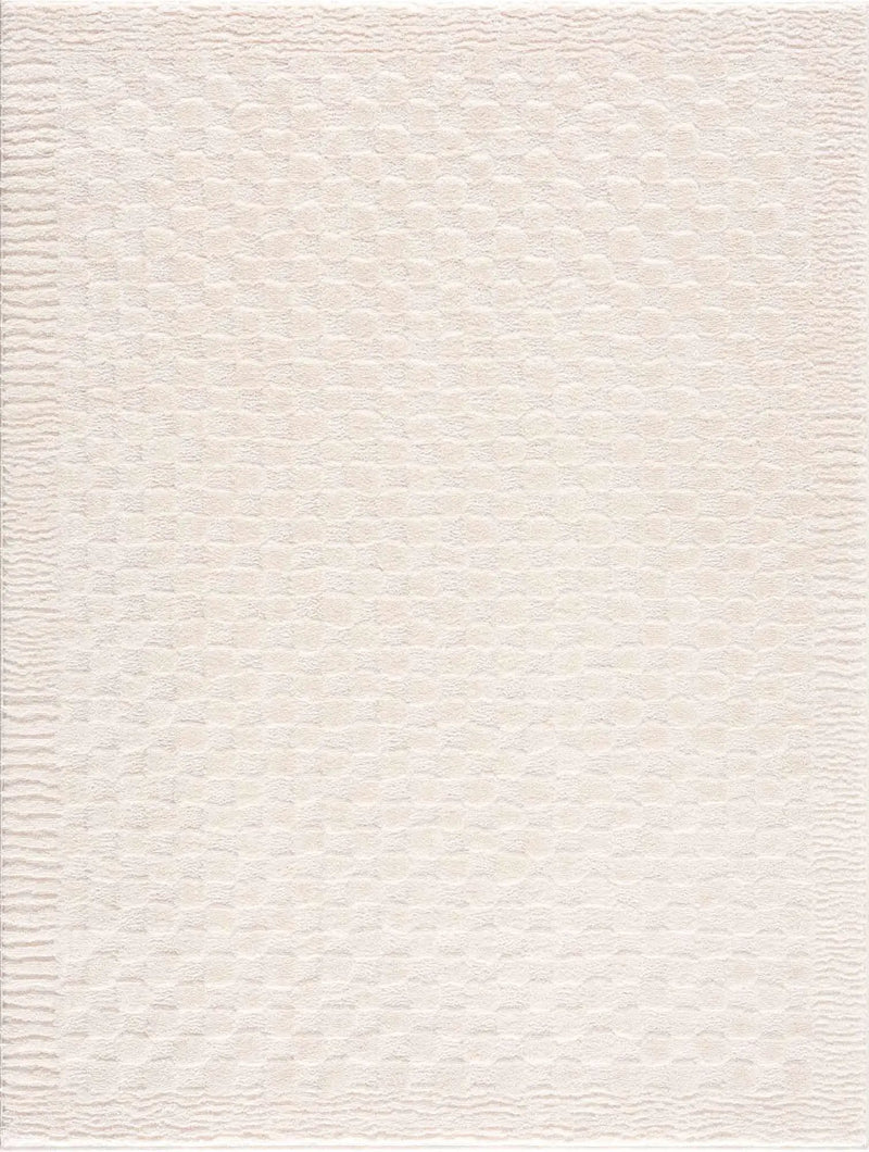 Leryn Ivory Checkered Area Rug by Hauteloom