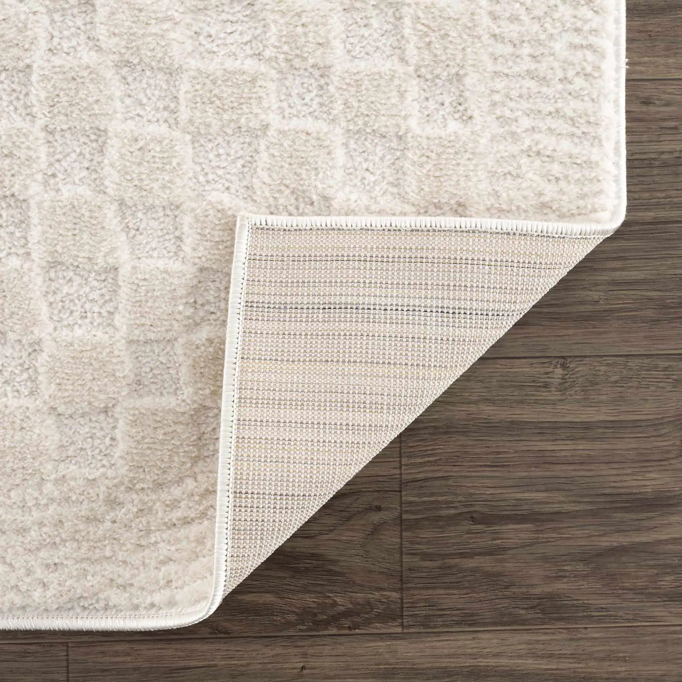Leryn Ivory Checkered Area Rug by Boutique Rugs