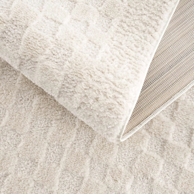 Leryn Ivory Checkered Area Rug by Hauteloom