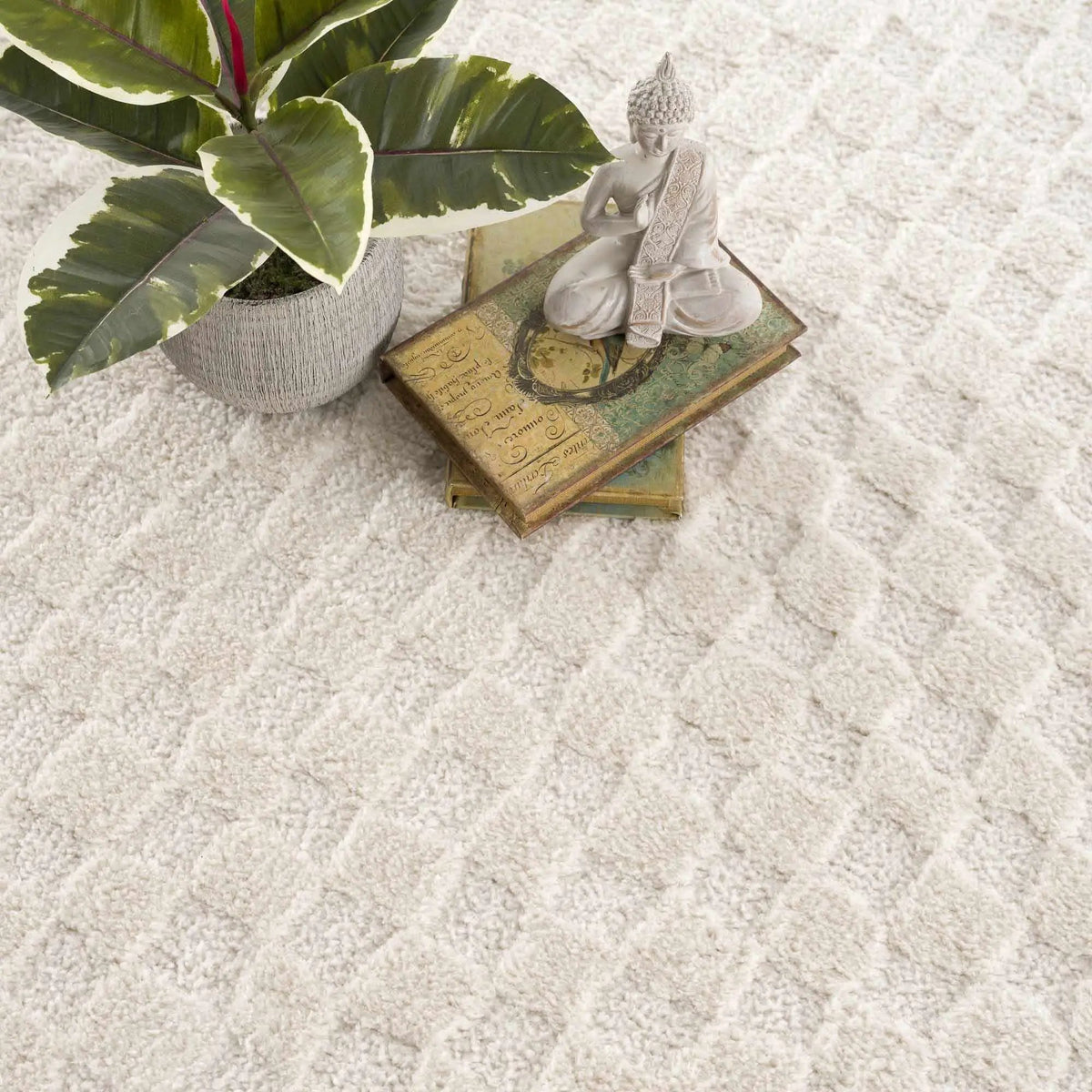 Leryn Ivory Checkered Area Rug, photo 13 of 16
