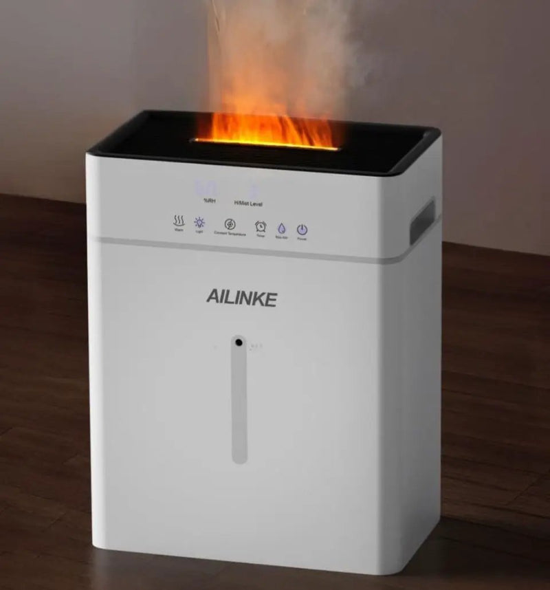 Open Box Humidifiers for Bedroom Large Room, AILINKE Cool and Warm Mist Humidifier 10L/2.64Gal, 12H Timer, 3 Speed, Top Fill, Simulated Flame by Selzalot