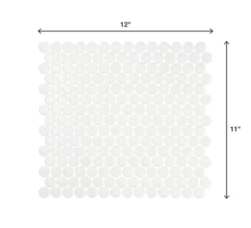 Open Box Daltile Restore Satin White 10 in. x 11 in. Glazed Ceramic Penny Round Mosaic Wall Tile (8.3 sq. ft./Case) by Selzalot