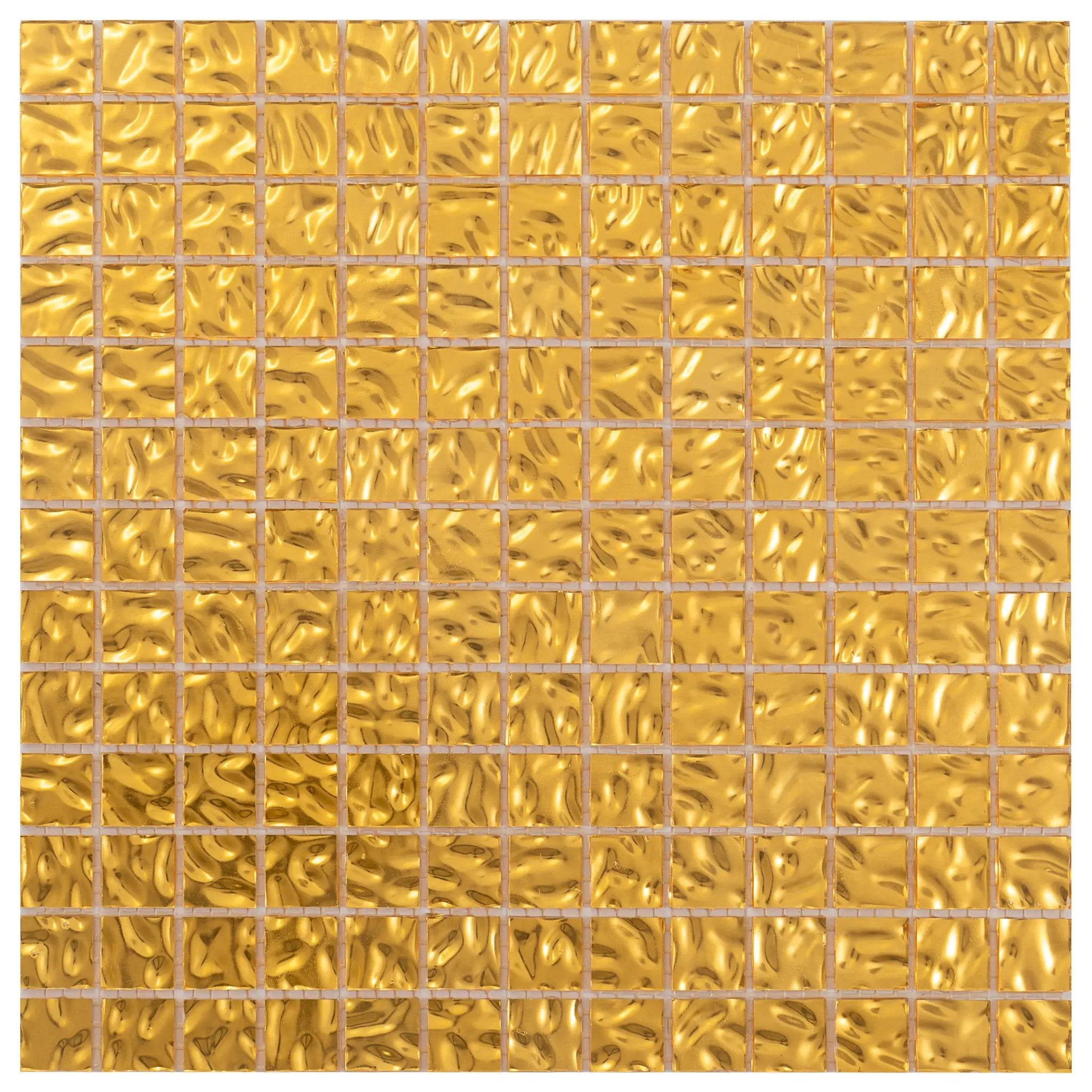 Shimmer Gold 12x12 Glossy Uniform Square Glass Mosaic Tile (20 pack, 20 sq ft/case) by Apollo Tile