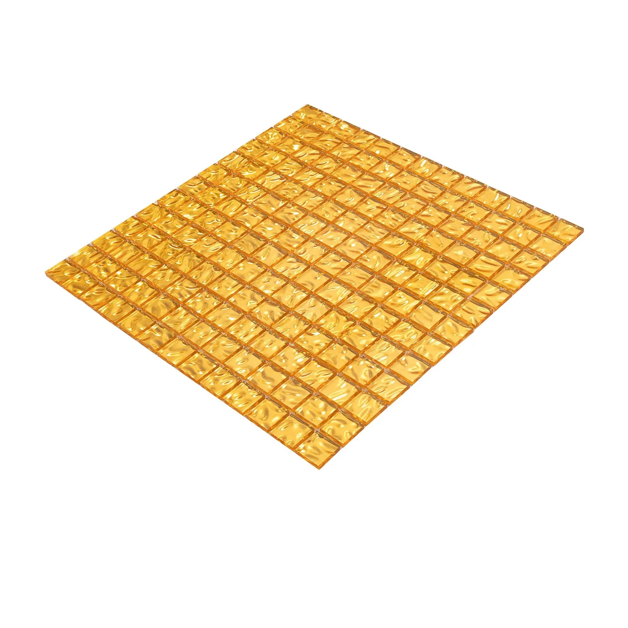 Shimmer Gold 12x12 Glossy Uniform Square Glass Mosaic Tile (20 pack, 20 sq ft/case) by Apollo Tile