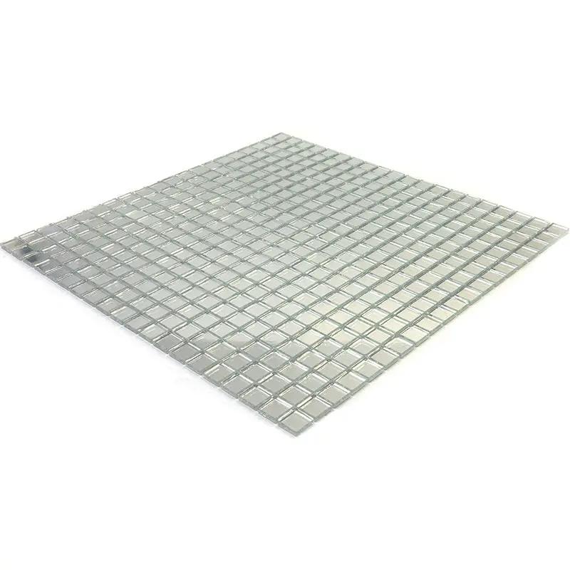Silver 12x12 Glossy Uniform Square Glass Mosaic Tile (20 pack, 18.69 sq ft/case) by Apollo Tile