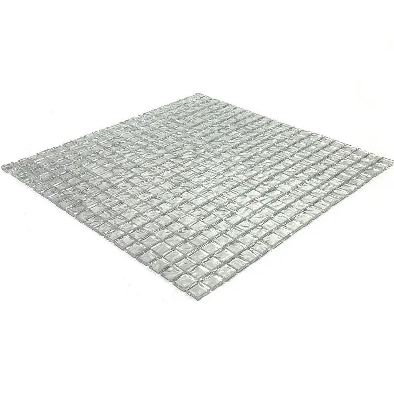 Cloud Silver 12x12 Glossy Uniform Square Glass Mosaic Tile (20 pack, 18.69 sq ft/case) by Apollo Tile