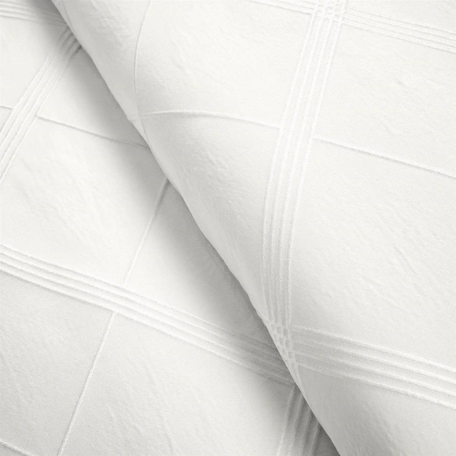 King/California King White Diamond Jacquard 3 PCS Comforter Set by HomePacific