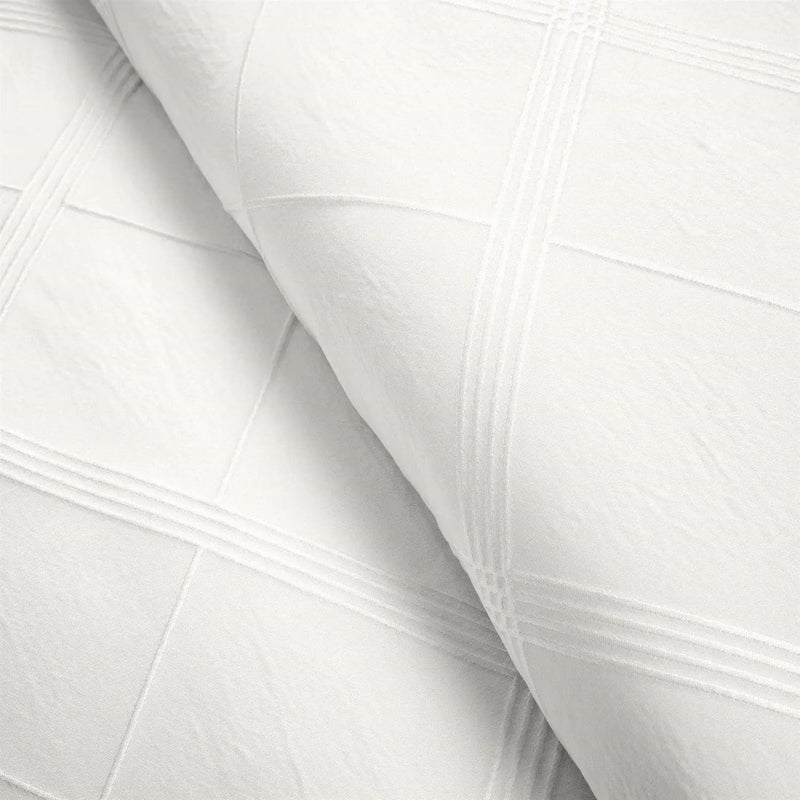 King/California King White Diamond Jacquard 3 PCS Comforter Set by HomePacific