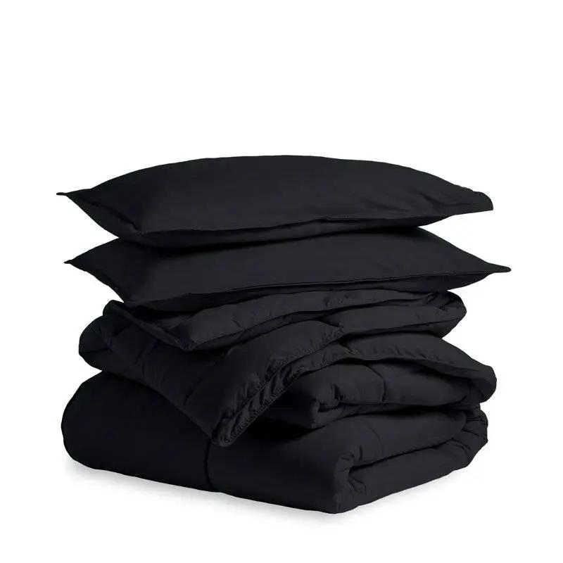 Full/Double size Luxuriously Soft Down Alternative Comforter Set in Black by HomePacific