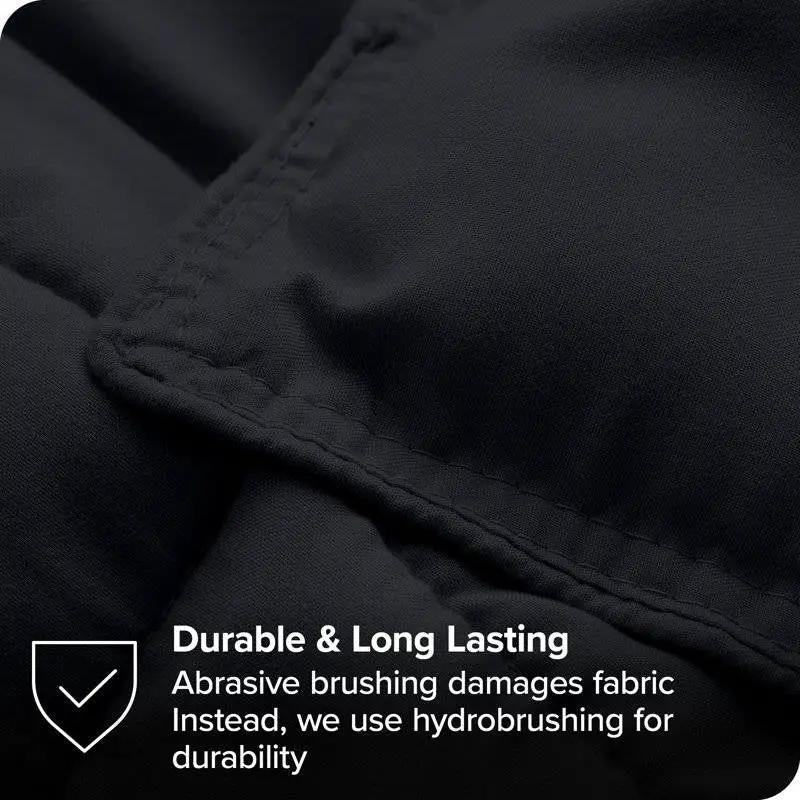 Full/Double size Luxuriously Soft Down Alternative Comforter Set in Black by HomePacific