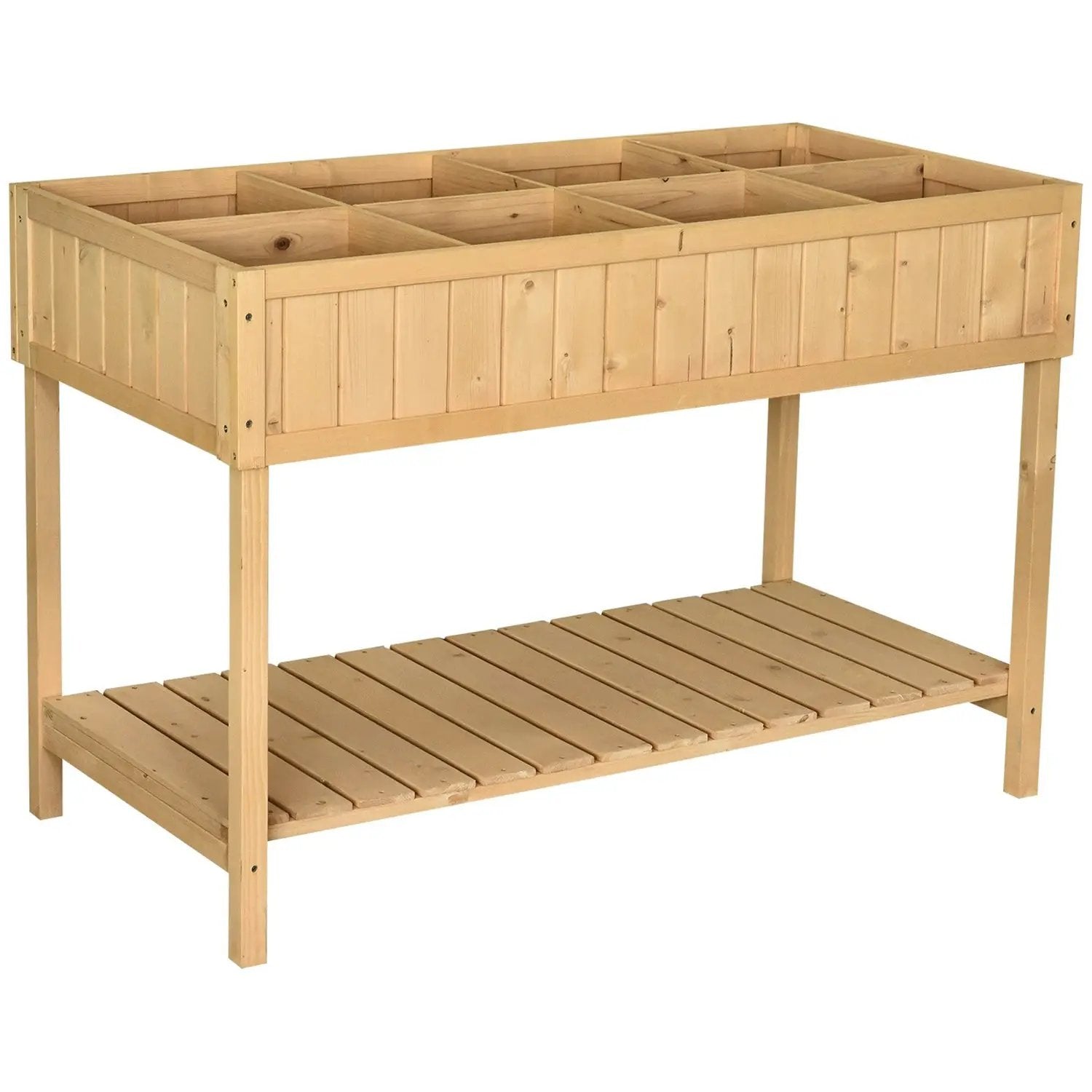 FarmHome 8 Grid Fir Wooden Raised Garden Planter Box by HomePacific