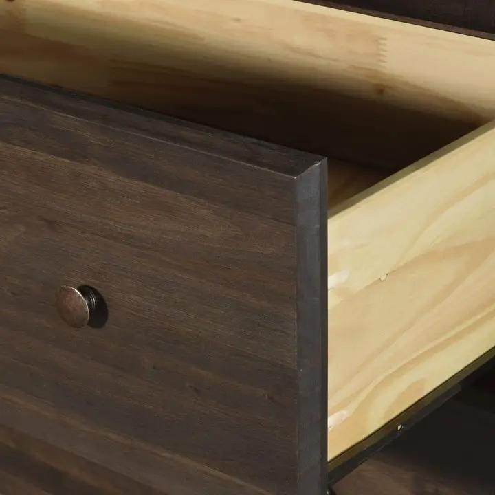 Farmhouse Solid Pine Wood 2 Drawer Nightstand in Espresso by HomePacific