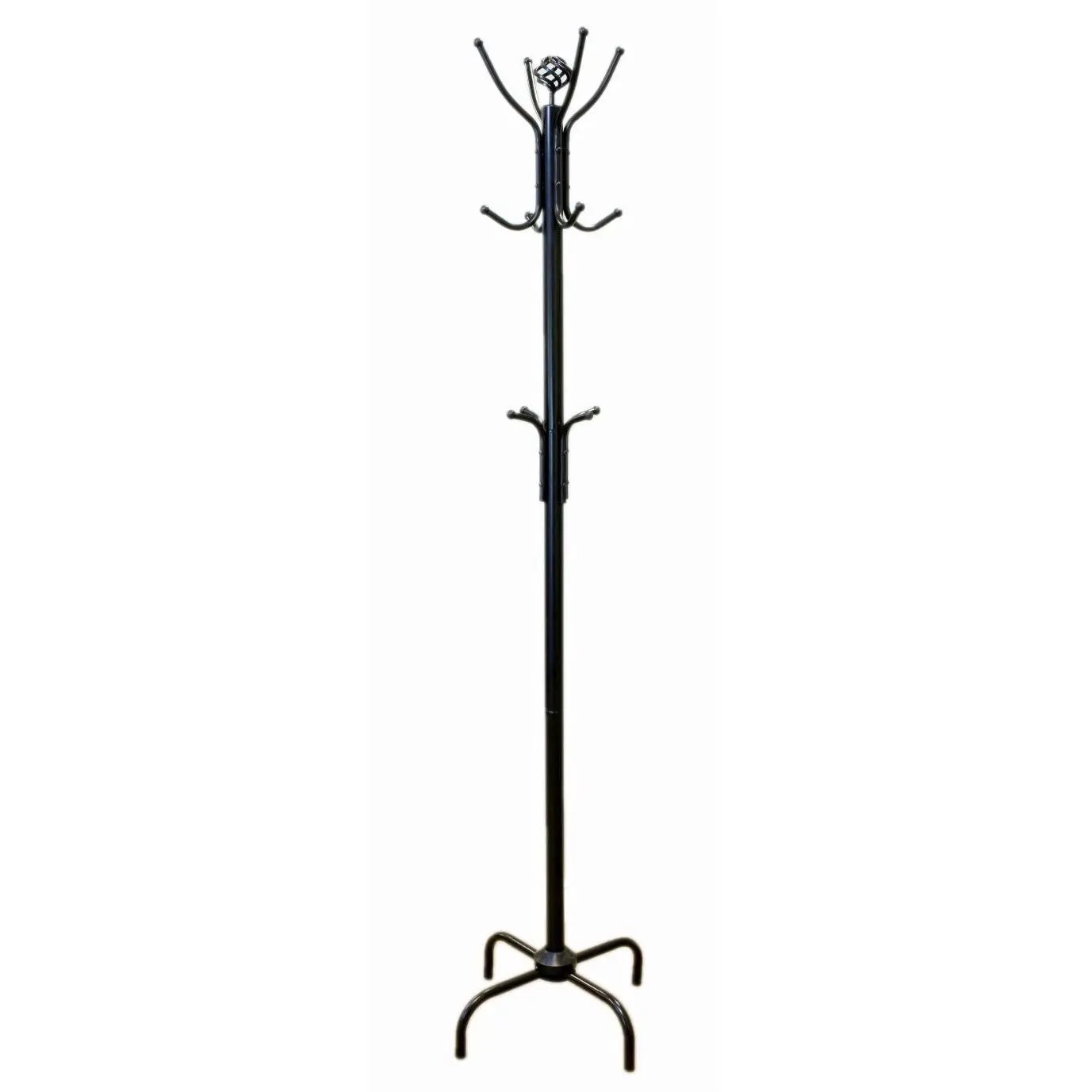 Two Tier Black Metal Coat Rack Hat Rack For Stylish Entryway Storage by HomePacific