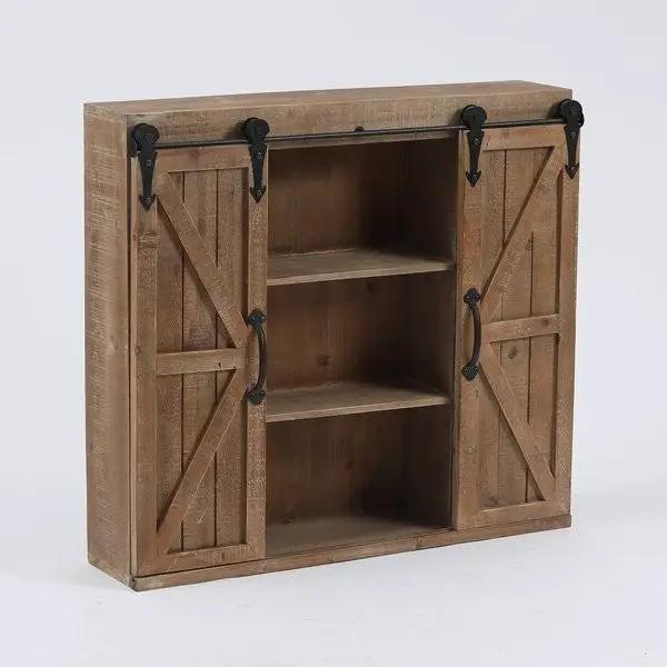 Farmhouse Sliding Bathroom Wall Mounted Cabinet 2-Doors & Shelves by HomePacific