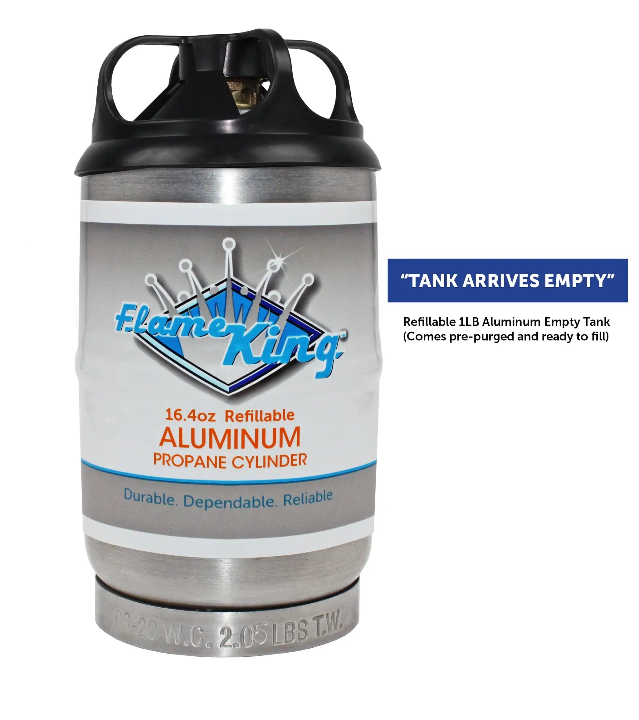 Flame King Eco Friendly Sustainable 1lb Aluminum Refillable Propane Tank LP Cylinder by Flame King Products