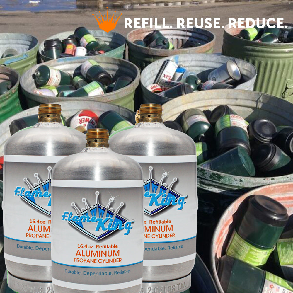 Flame King Eco Friendly Sustainable 1lb Aluminum Refillable Propane Tank LP Cylinder by Flame King Products