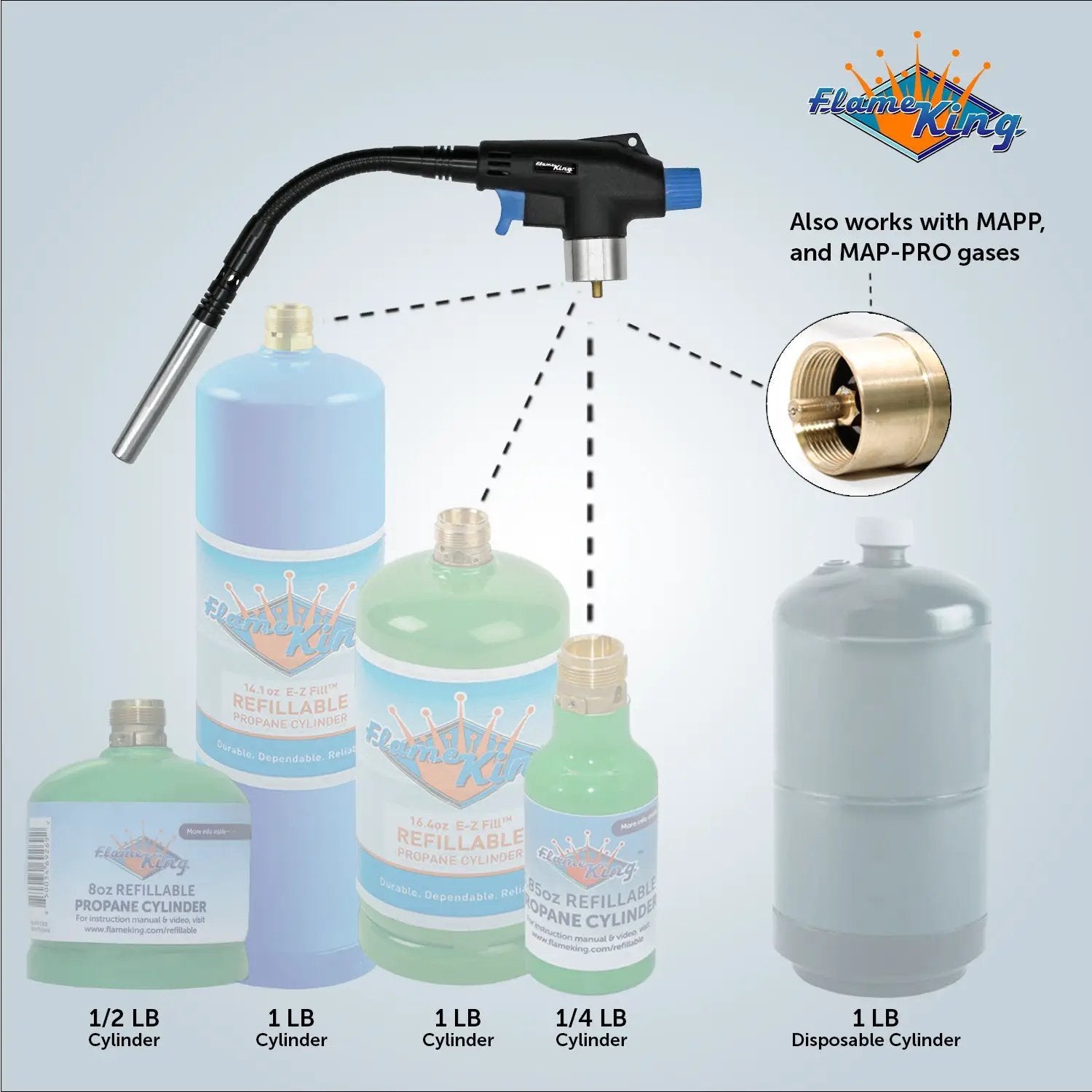 Flame King High Intensity Propane Torch Head with Bendable & Flexible Neck by Flame King Products
