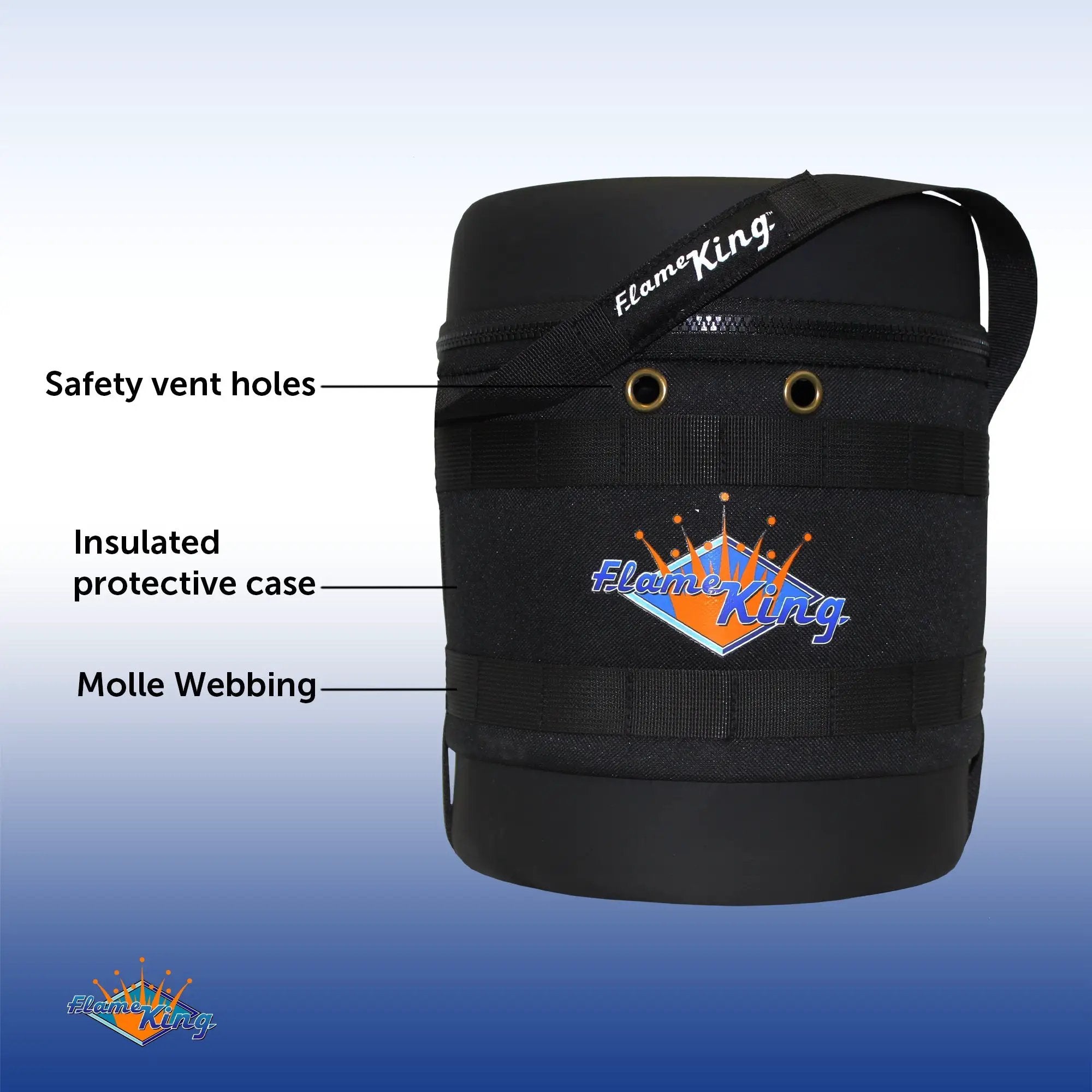Flame King Propane Gas Hauler for 3lb Propane Tank Insulated Protective Carry Case by Flame King Products