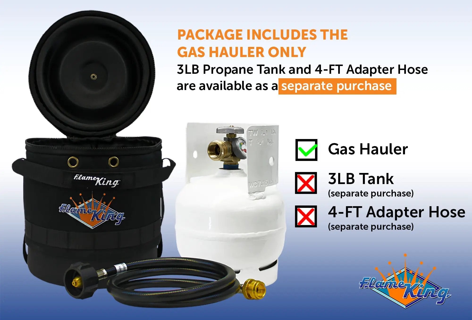 Flame King Propane Gas Hauler for 3lb Propane Tank Insulated Protective Carry Case by Flame King Products