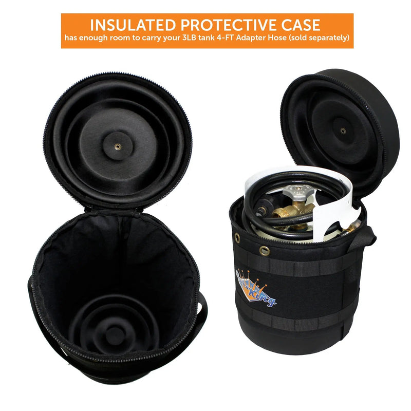 Flame King Propane Gas Hauler for 3lb Propane Tank Insulated Protective Carry Case by Flame King Products