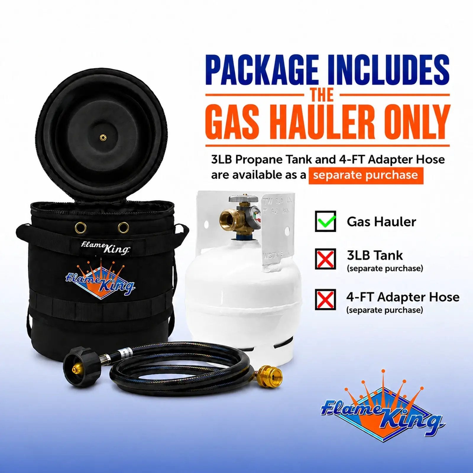 Flame King Propane Gas Hauler for 3lb (0.8gal) Propane Tank Insulated Protective Carry Case by Flame King Products