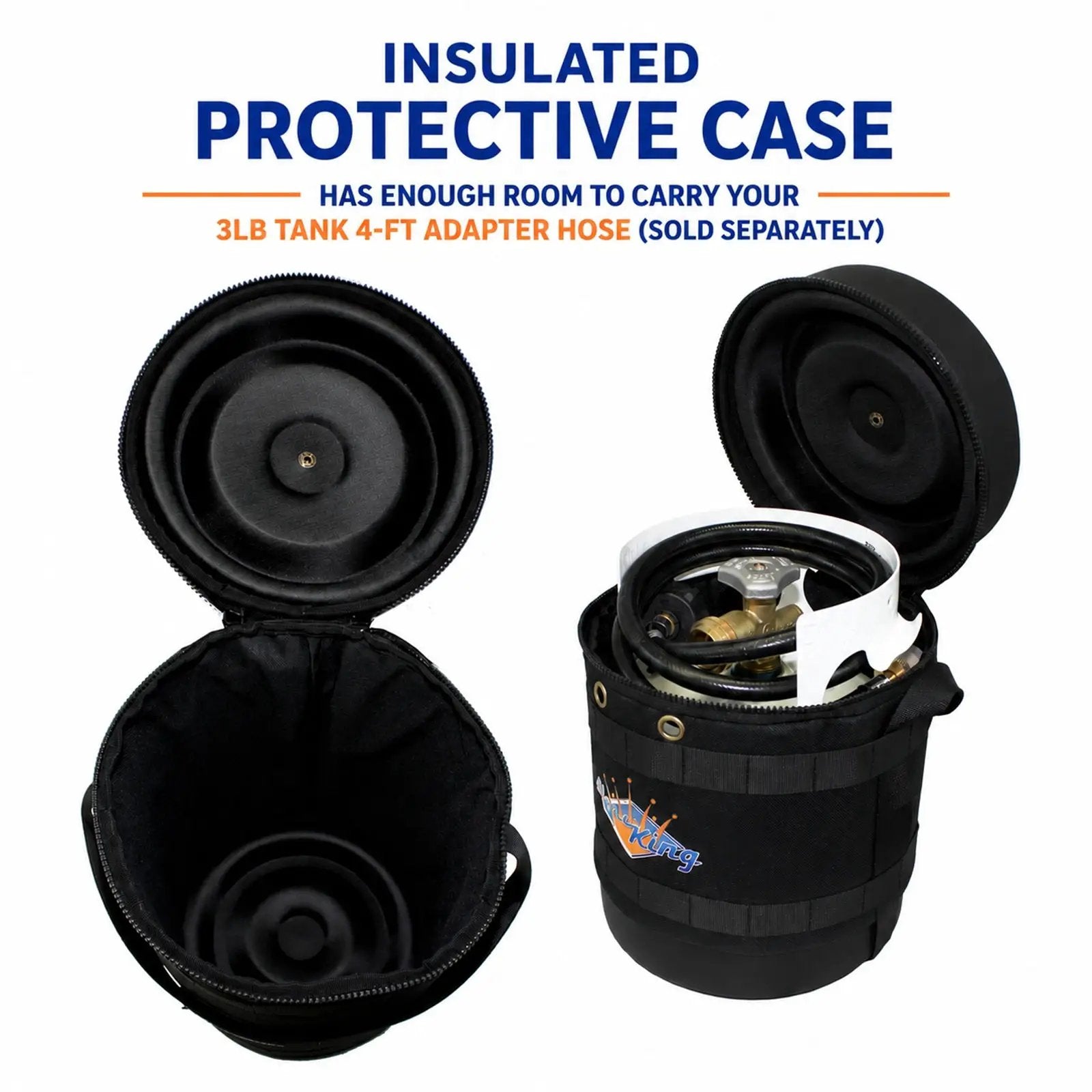 Flame King Propane Gas Hauler for 3lb (0.8gal) Propane Tank Insulated Protective Carry Case by Flame King Products
