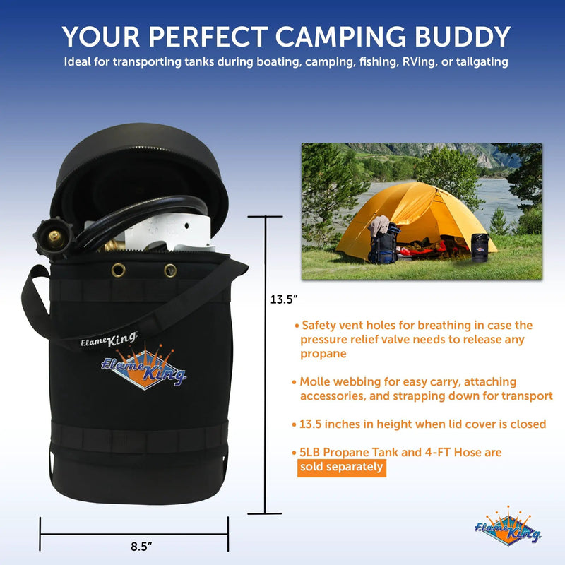 Flame King Propane Gas Hauler for 5lb Propane Tank Insulated Protective Carry Case by Flame King Products