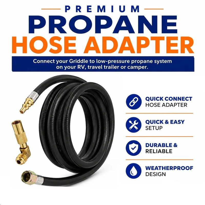 Flame King 12ft RV Quick Connect Hose Adapter for 17" or 22" Griddle by Flame King Products
