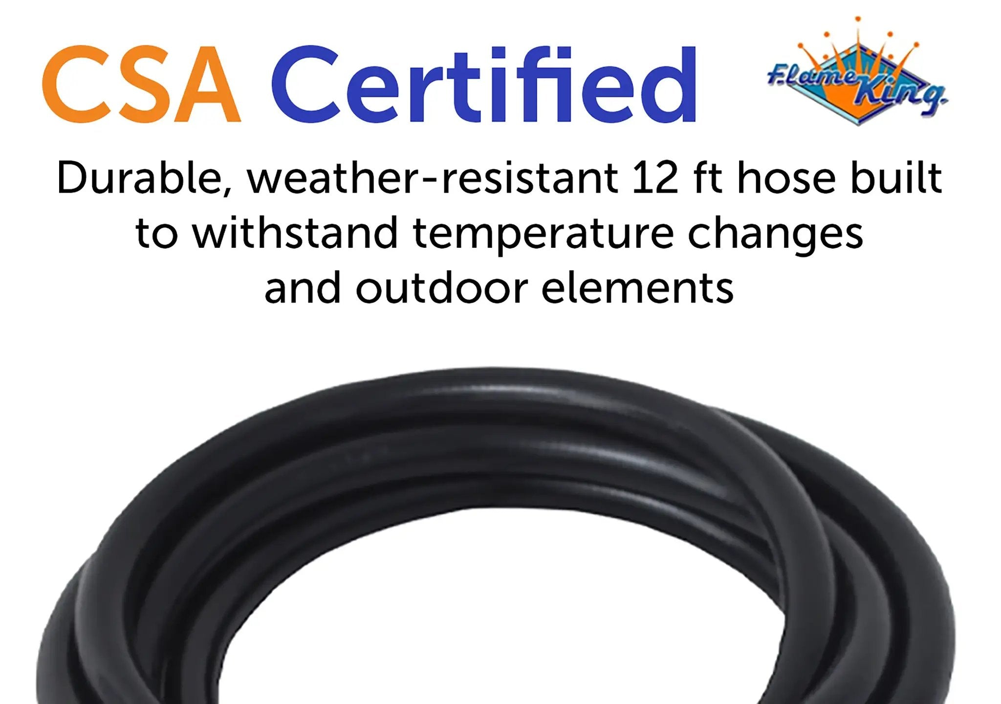 12FT QCC/Type 1 Regulator Hose with 1/4 Quick-Connect Adapter for Flame King Heaters and Buddy Mr Heaters by Flame King Products