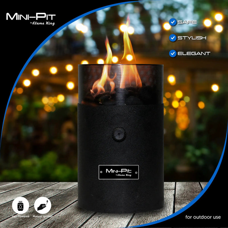 Flame King Smokeless Portable Mini Tabletop Fire Pit Dual Fuel Propane and Butane by Flame King Products