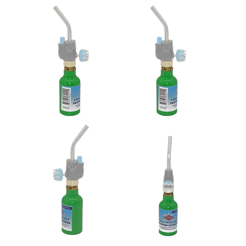 Flame King 1/4 lb Refillable Mini Propane Tank Cylinder - 2-Pack Eco Friendly Tank by Flame King Products