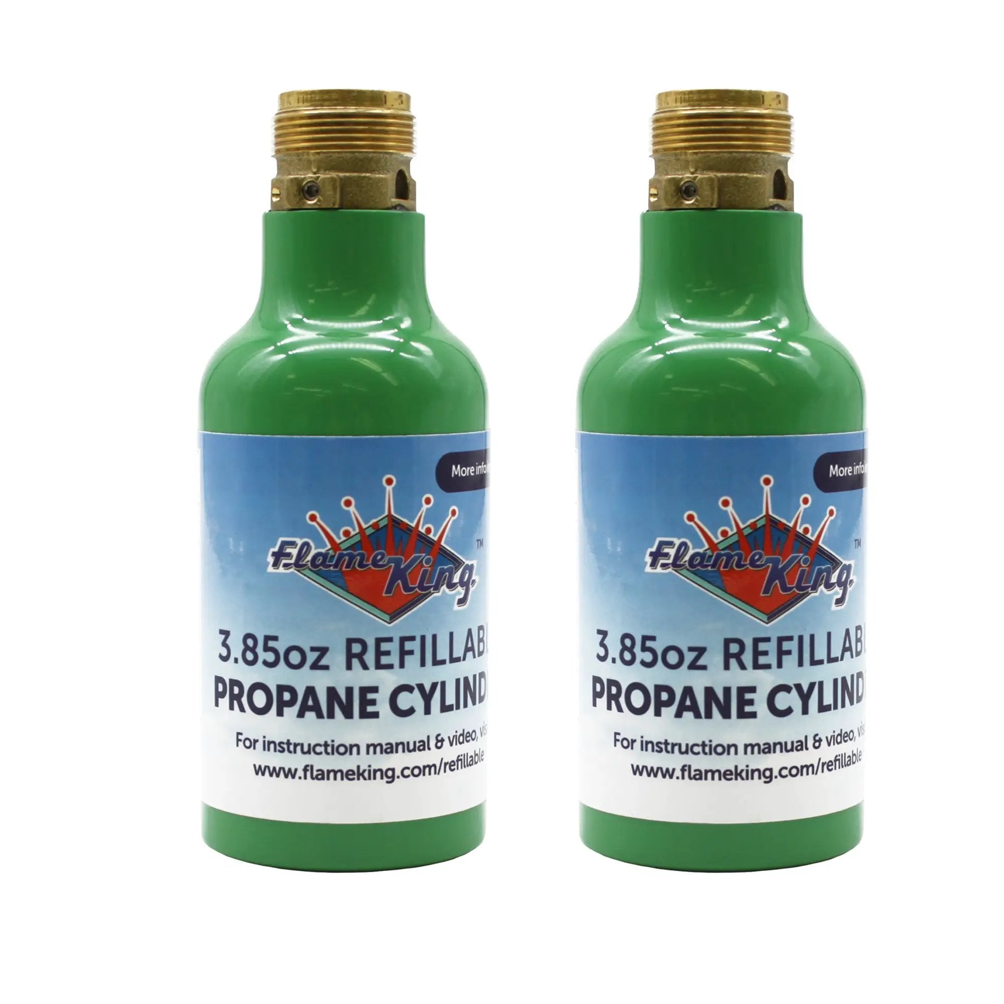 Flame King 1/4 lb Refillable Mini Propane Tank Cylinder - 2-Pack Eco Friendly Tank by Flame King Products
