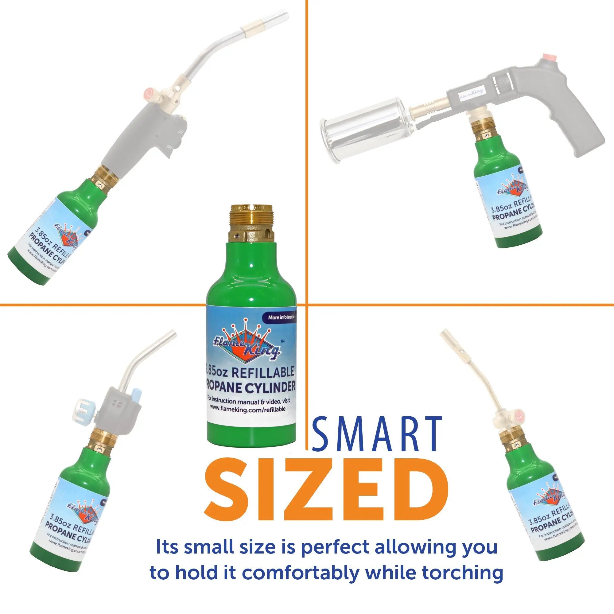 Flame King 1/4 lb Refillable Mini Propane Tank Cylinder - 2-Pack Eco Friendly Tank by Flame King Products