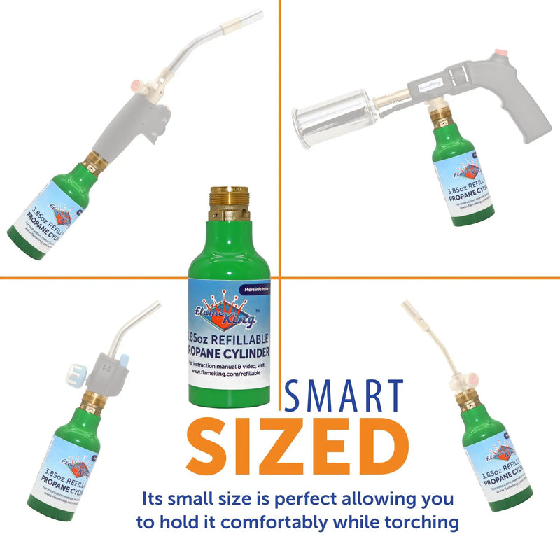 Flame King 1/4 lb Refillable Mini Propane Tank Cylinder - 2-Pack Eco Friendly Tank by Flame King Products